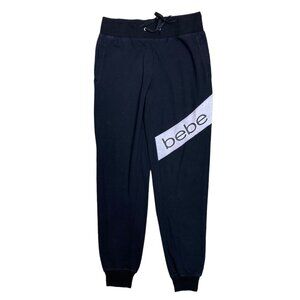Bebe Jogger Sweatpants Womens Size Small Black White